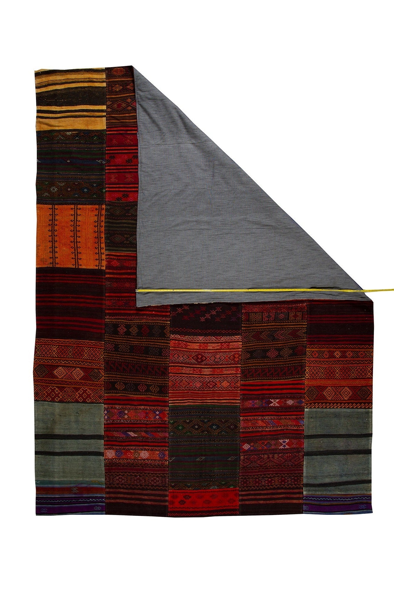 Turkish  Vintage Multicolor  Patchwork Carpet With A Modern Design