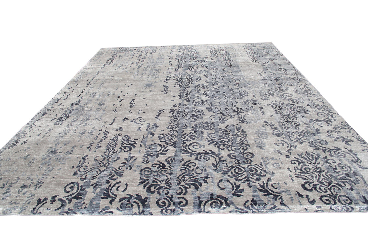 Contemporary  Nepal Handmade Bamboo Silk Oversized Area Rug