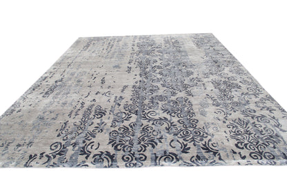 Contemporary  Nepal Handmade Bamboo Silk Oversized Area Rug-id6
