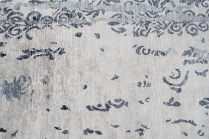 Contemporary  Nepal Handmade Bamboo Silk Oversized Area Rug