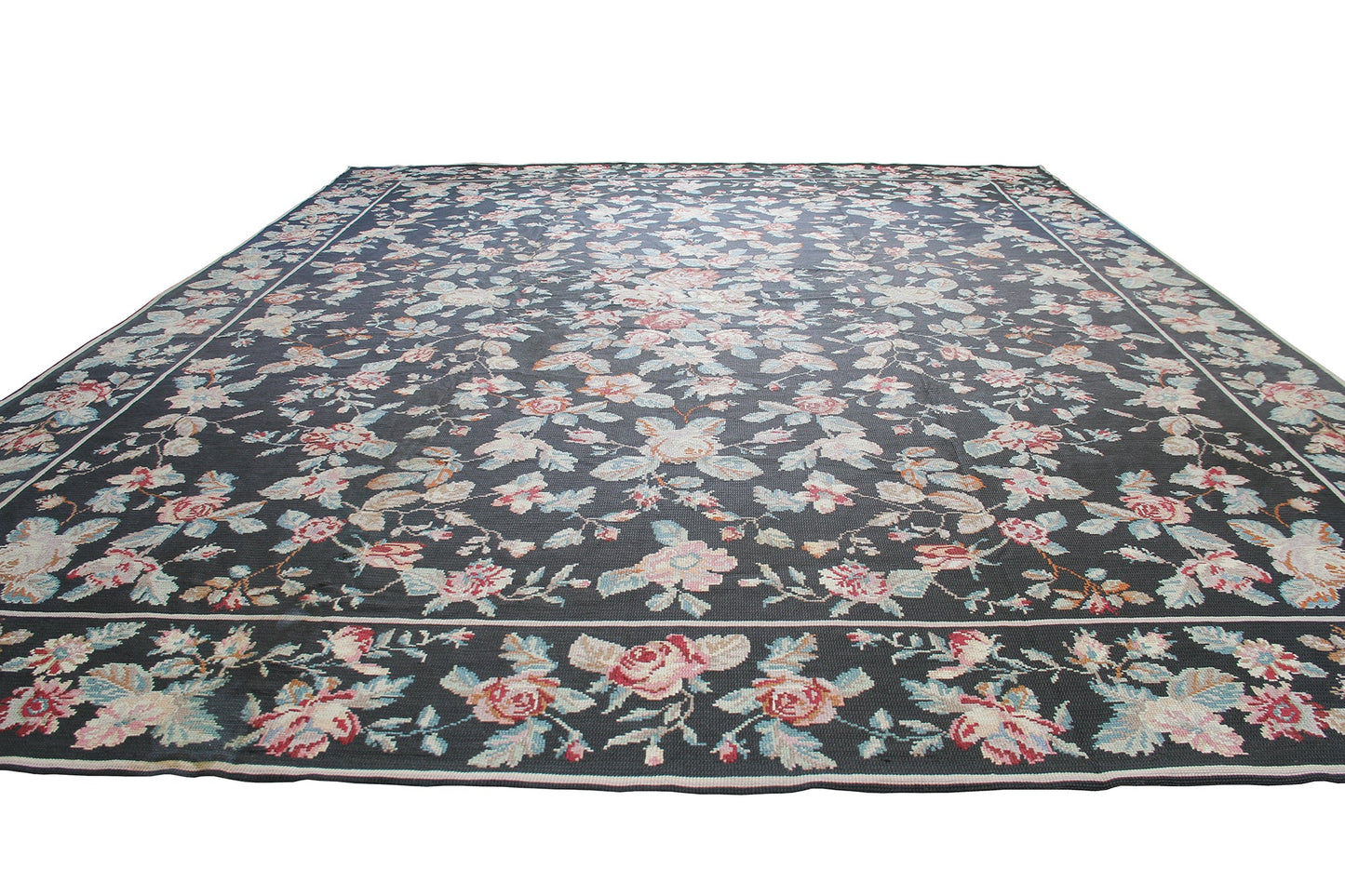 Portuguese Needlepoint  With a Floral Design