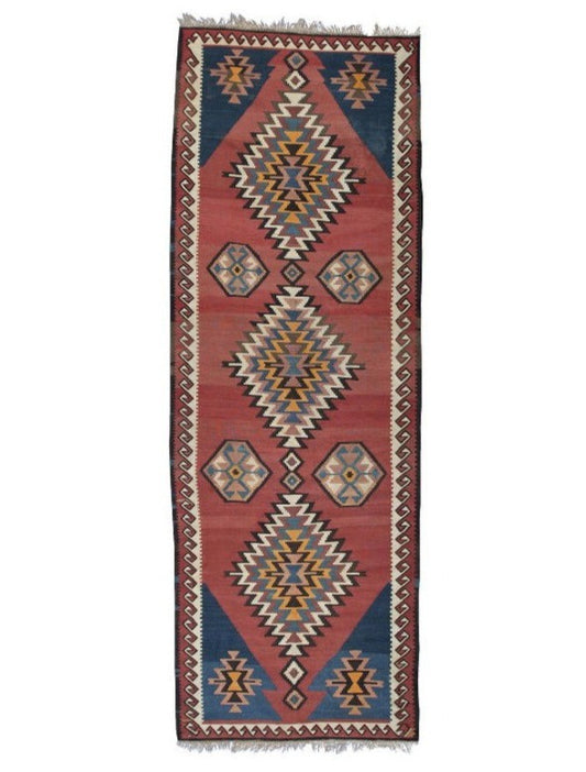 Persian Kilim Runner Rug With Geometric Traditional Design featured #7584862863530 