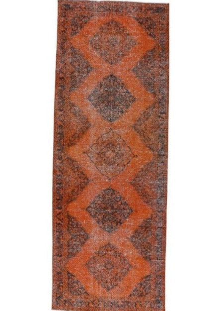 Turkish Vintage Distressed  Wool Runner Rug featured #7584640565418 