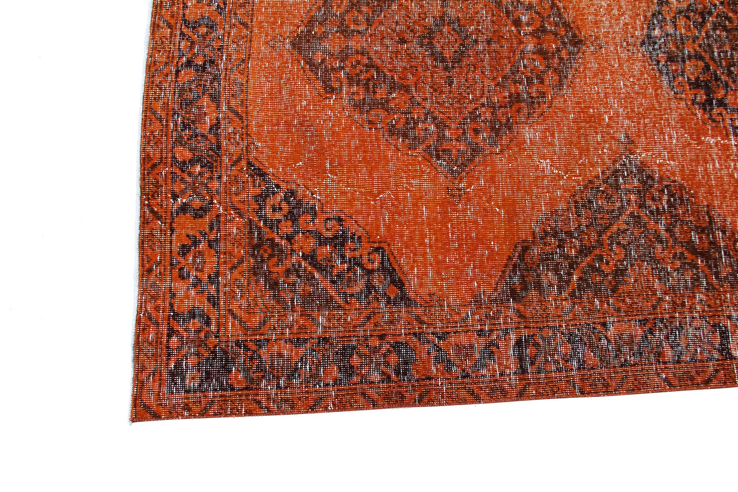 Turkish Vintage Distressed  Wool Runner Rug