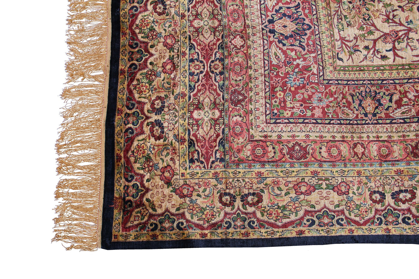 Persian Traditional Tree Of Life Handmade Pure Silk  Area Rug. Fifth Day Of Creation