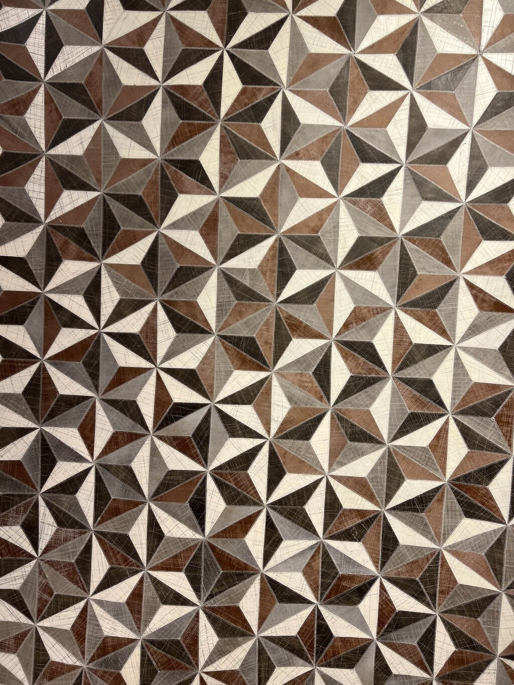 Modern Leather Patchwork Indian Area Rug