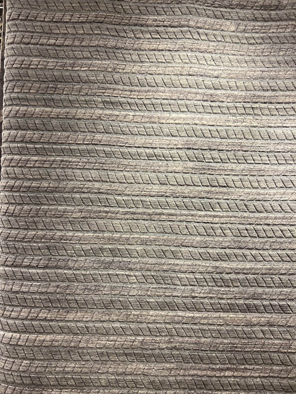 Indian Contemporary Handloom Area Rug With Geometric Pattern