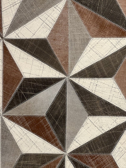Modern Leather Patchwork Indian Area Rug-id2
