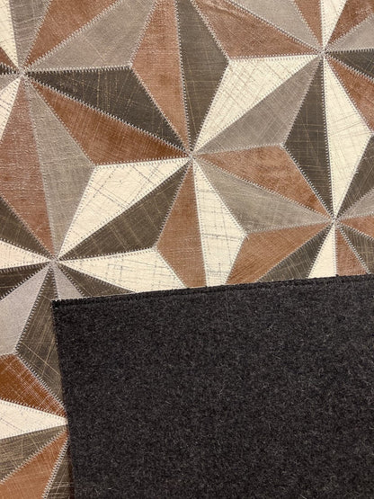 Modern Leather Patchwork Indian Area Rug