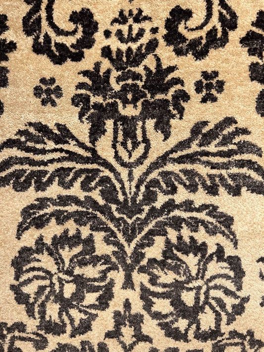 Black Ivory Indian Tibat Handmade Wool Rug