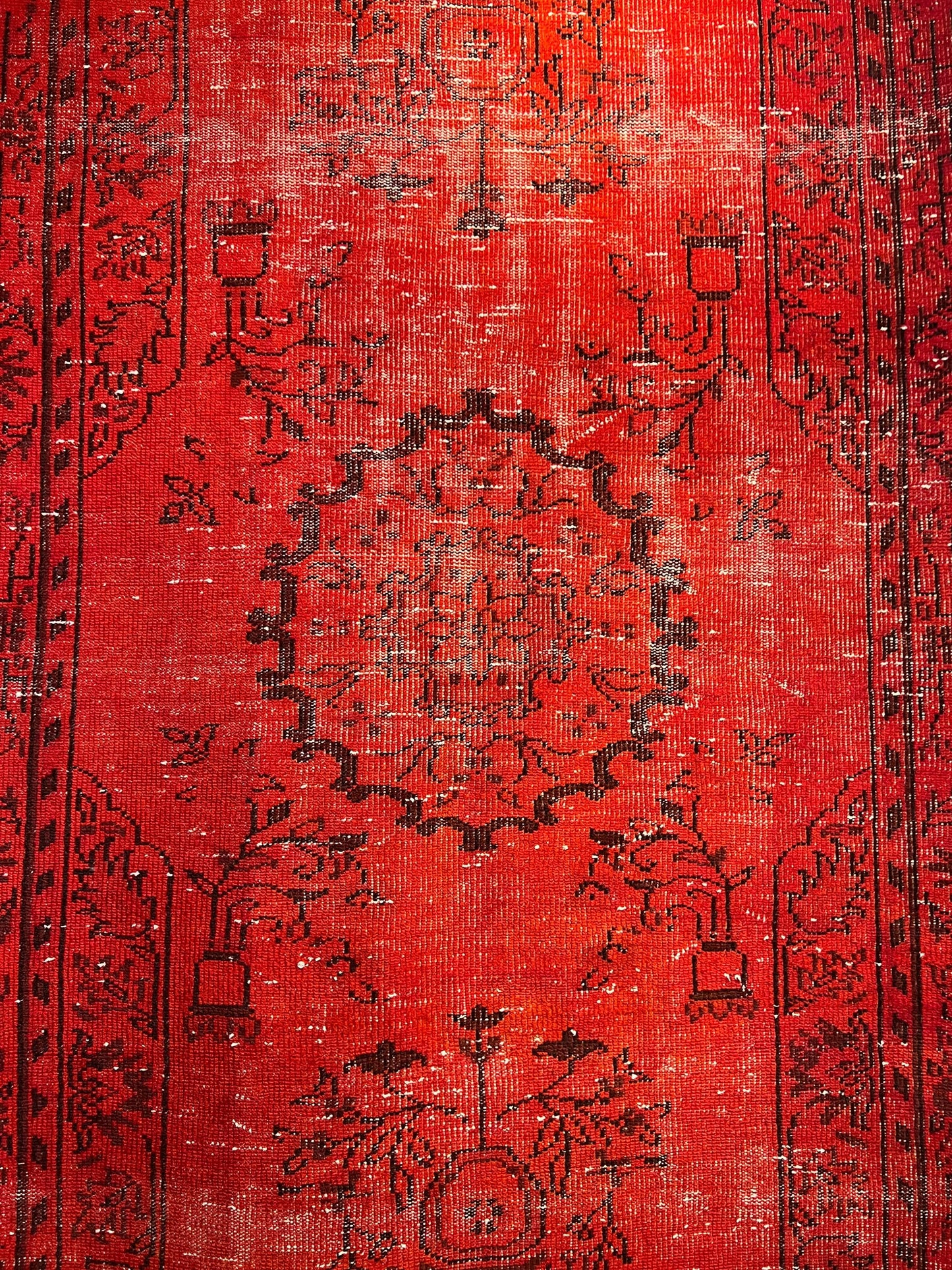 Turkish Fine Handmade Over-Dyed Wool Area Rug