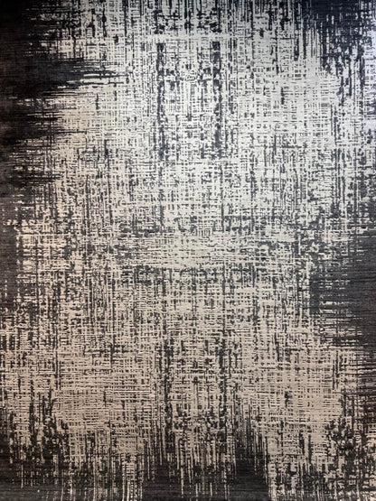 Hand-Loom Modern Indian Dark Blue And Light Blue Fine  Carpet
