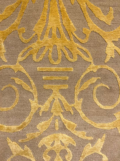 Fine Hand-Knotted Modern Nepal Wool & Silk Carpet