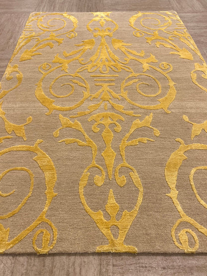 Fine Hand-Knotted Modern Nepal Wool & Silk Carpet