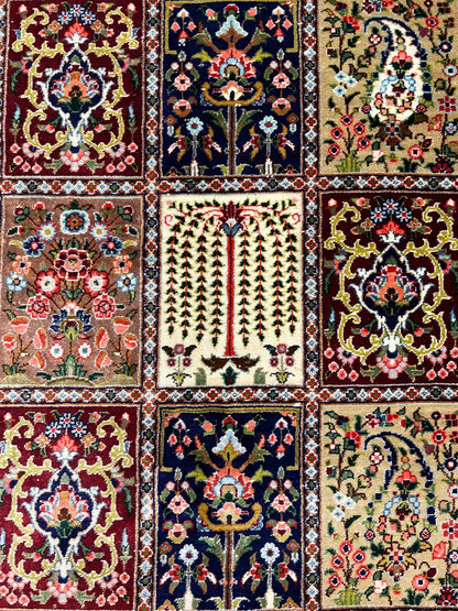 Hand-Knotted Persian Bakhtiari Four Season Pure Silk Carpet-id2
