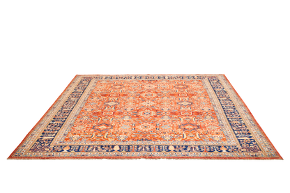 Pakistani Traditional Heriz  Vegetable Dyed Wool Area Rug.