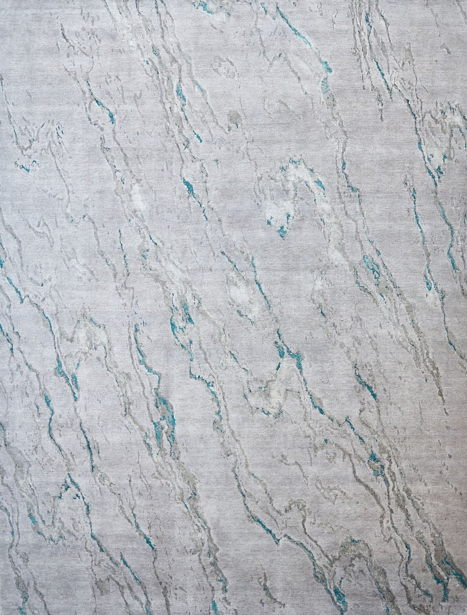 Indian Modern Bamboo Silk With An Onyx Pattern Rug