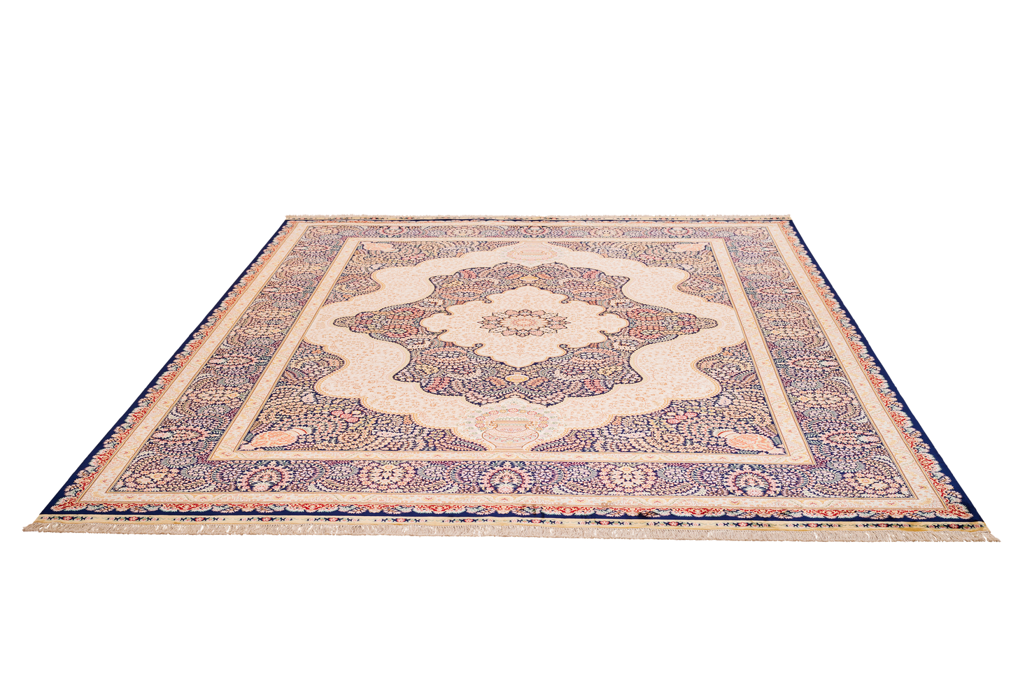 Chinese Traditional Medallion With Floral Design Silk Oversized Rug product image #27139168501930