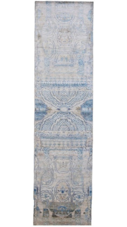 Modern Transitional Indian Hand-Knotted Runner