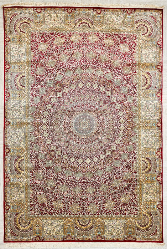 Kashmir Fine Rug with a central medallion featured #7522144485546 