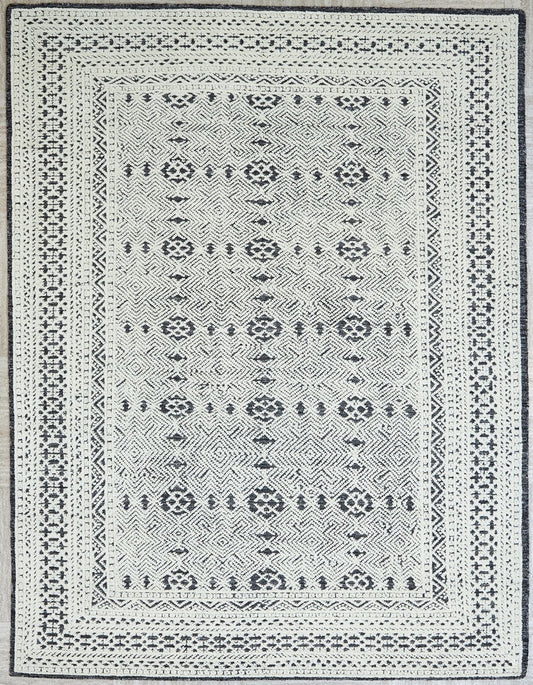 Modern Handmade Wool Indian Area Rug featured #7522140225706 