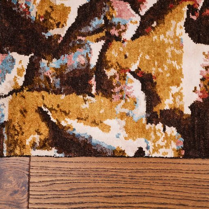 Indian Handmade Modern Wool And Silk Area Rug From Tibet
