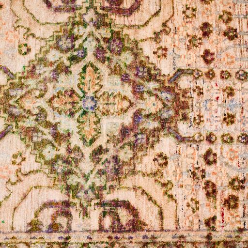Indian Transitional Silk Multicolor Modern Silk Rug
