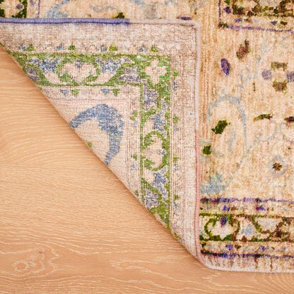 Indian Transitional Silk Multicolor Modern Silk Rug