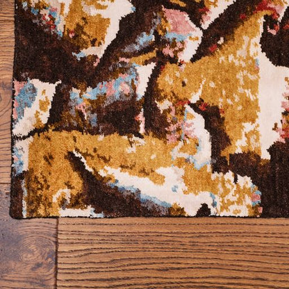 Indian Handmade Modern Wool And Silk Area Rug From Tibet