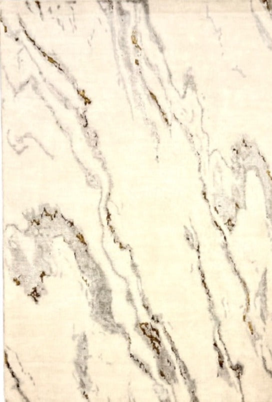 Hand-Knotted Modern Indian Bamboo Silk And Wool Carpet
