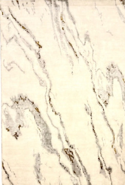 Hand-Knotted Modern Indian Bamboo Silk And Wool Carpet