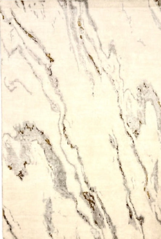 Hand-Knotted Modern Indian Bamboo Silk And Wool Carpet