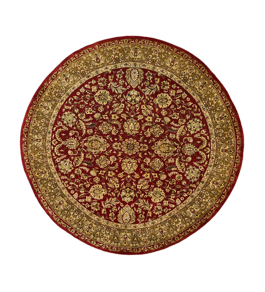 Traditional Wool Floral Indian  Round Rug featured #7522137505962 