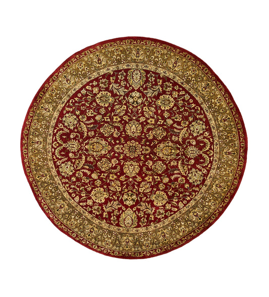 Traditional Wool Floral Indian  Round Rug
